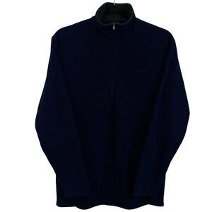 Vtg Patagonia Capilene Fleece Pullover Men M Navy Blue Quarter Zip Made USA 90's